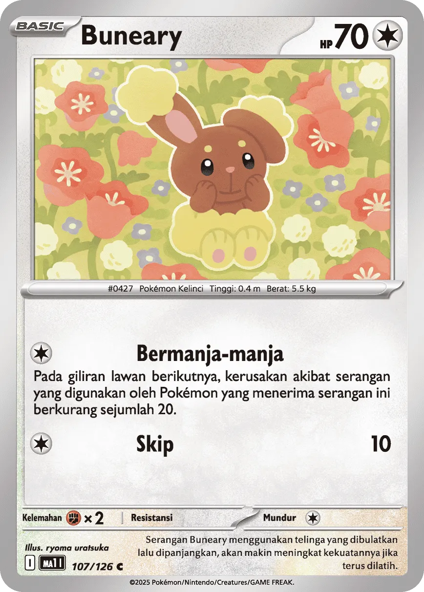 Buneary 107/184 — Mega Evolution ID/TH Singles (Indonesian Pokémon TCG card)