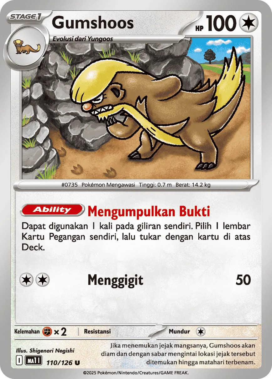 Gumshoos 110/184 — Mega Evolution ID/TH Singles (Indonesian Pokémon TCG card)