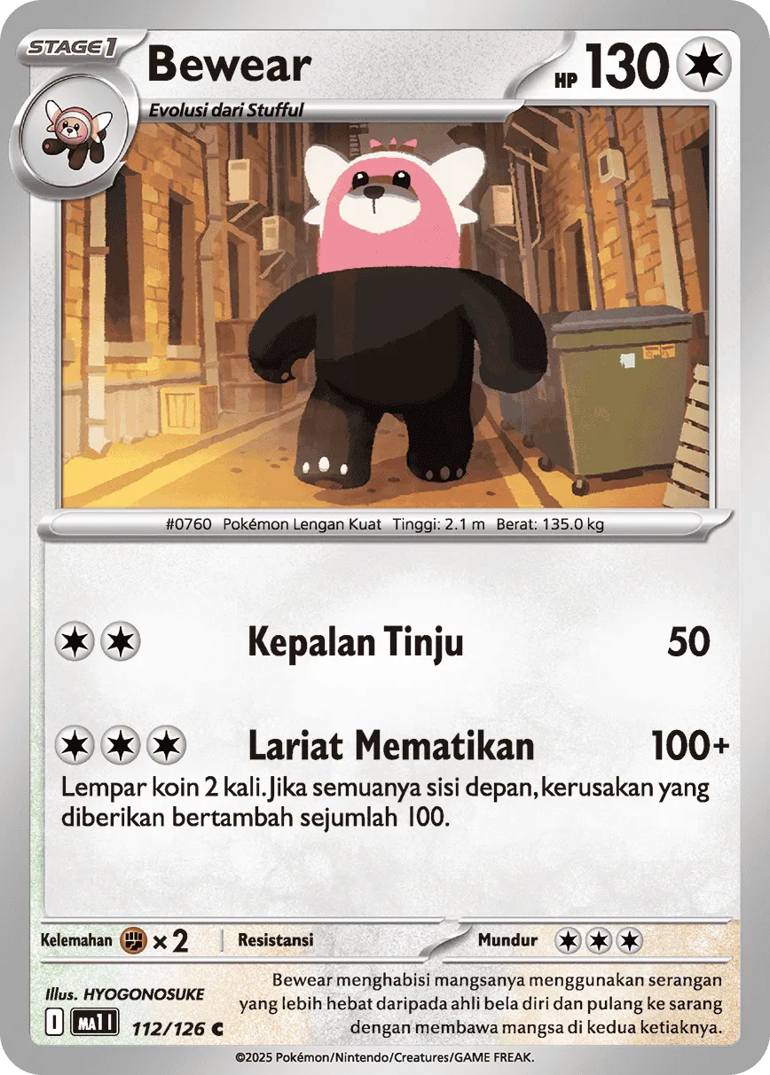 Bewear 112/184 — Mega Evolution ID/TH Singles (Indonesian Pokémon TCG card)