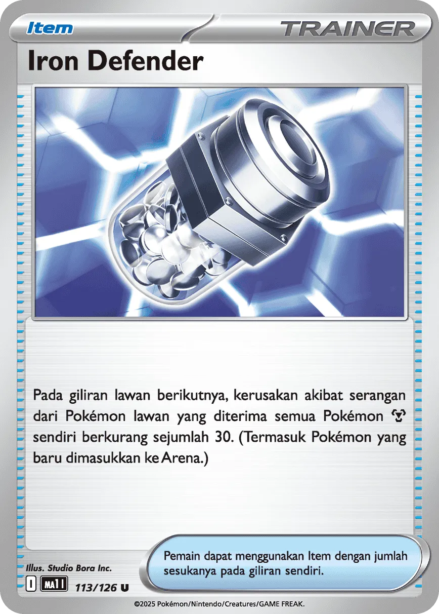 Iron Defender 113/184 — Mega Evolution ID/TH Singles (Indonesian Pokémon TCG card)
