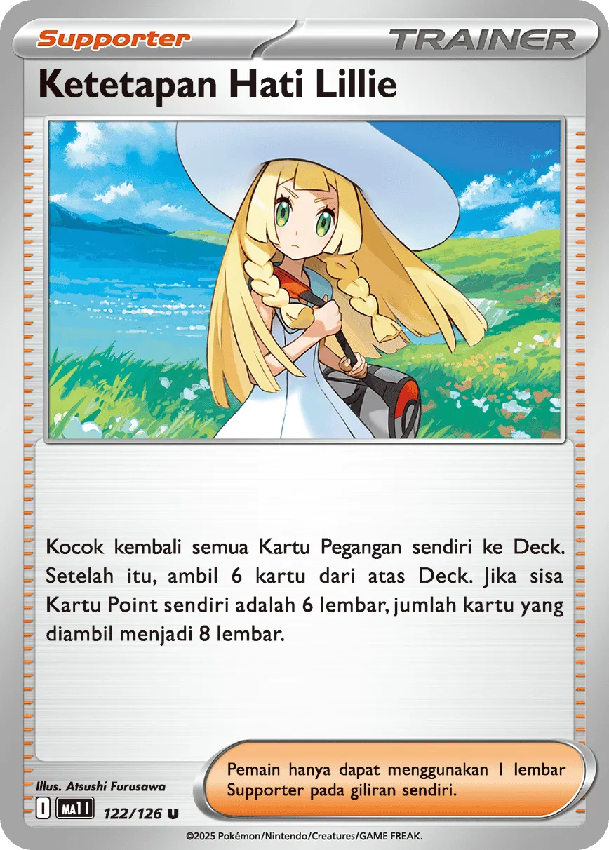 Lillie's Determination 122/184 — Evolusi Mega (Indonesian Pokémon TCG card)