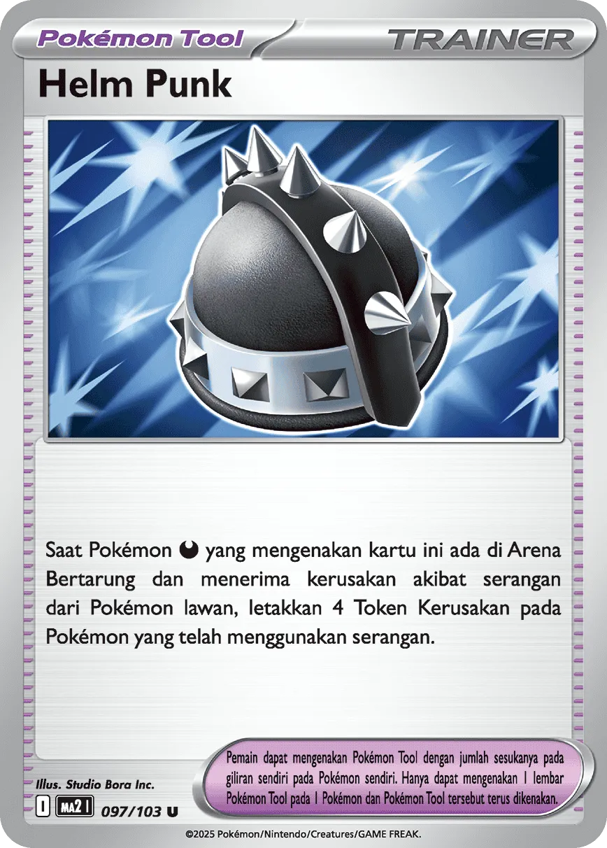 Punk Helmet 097 — Blue Blaze (Indonesian Pokémon TCG card)
