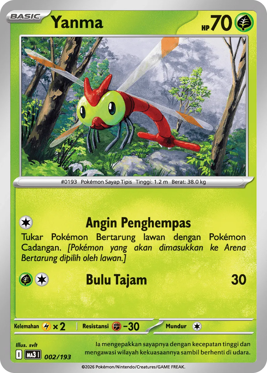 Yanma 002 — MEGA Dream ex (Indonesian Pokémon TCG card)