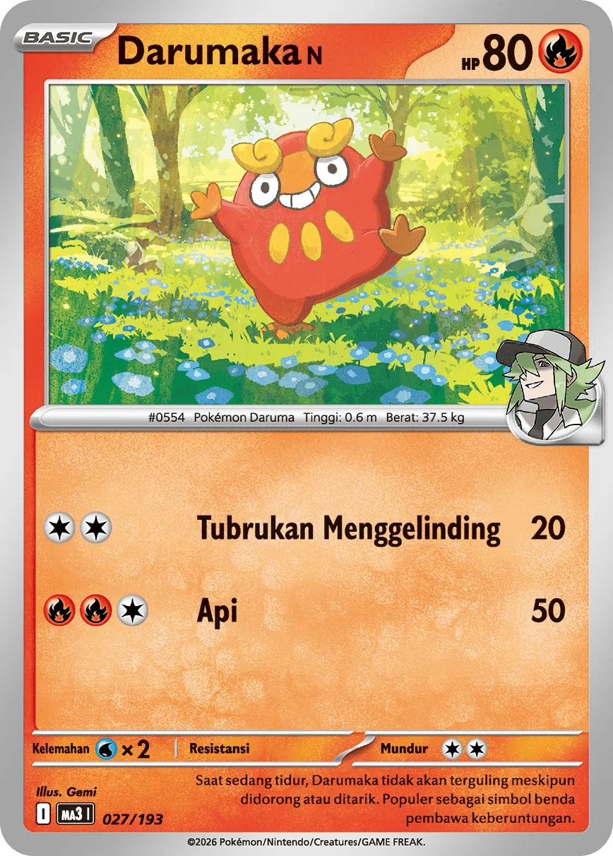 N's Darumaka 027 — MEGA Dream ex (Indonesian Pokémon TCG card)