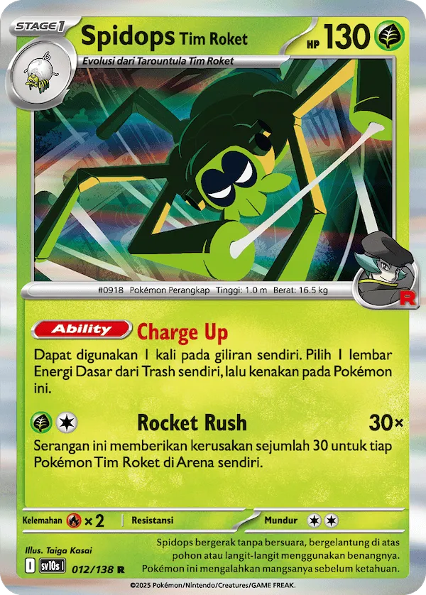 Team Rocket's Spidops 012 — Presence of Champions (Indonesian Pokémon TCG card)