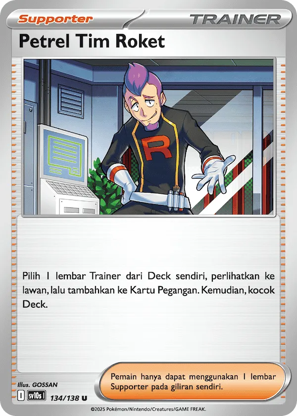 Team Rocket's Petrel 134 — Presence of Champions (Indonesian Pokémon TCG card)