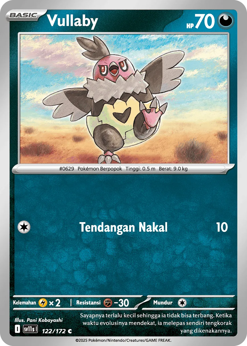Vullaby 122 — Black And White (Indonesian Pokémon TCG card)