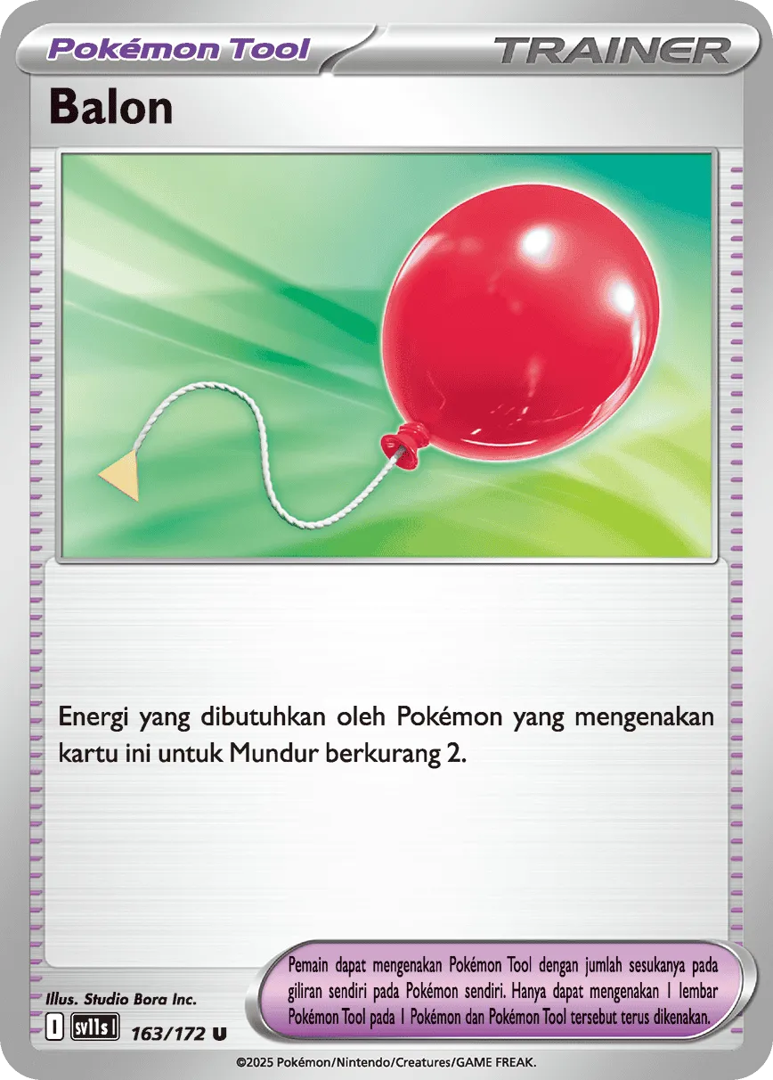 Air Balloon 163 — Black And White (Indonesian Pokémon TCG card)
