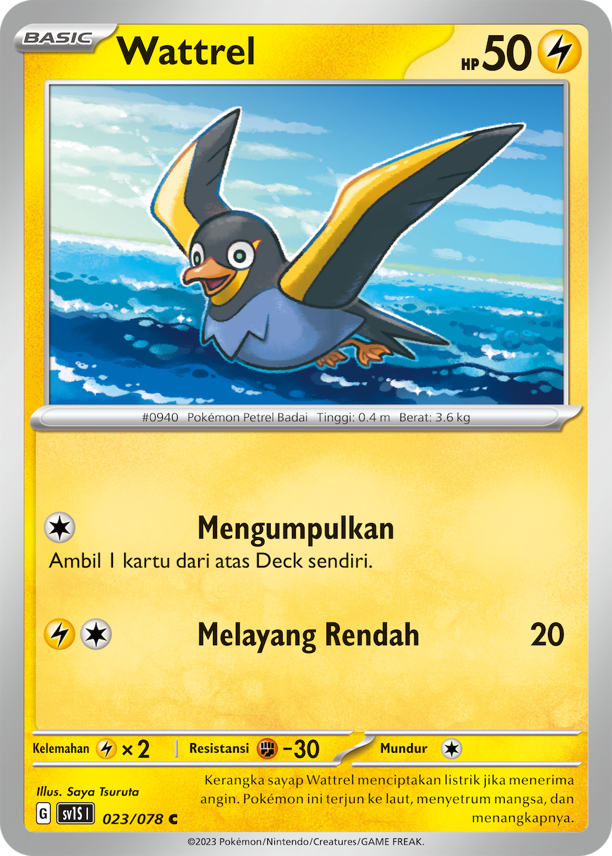 Wattrel 023 — Scarlet ex (Indonesian Pokémon TCG card)
