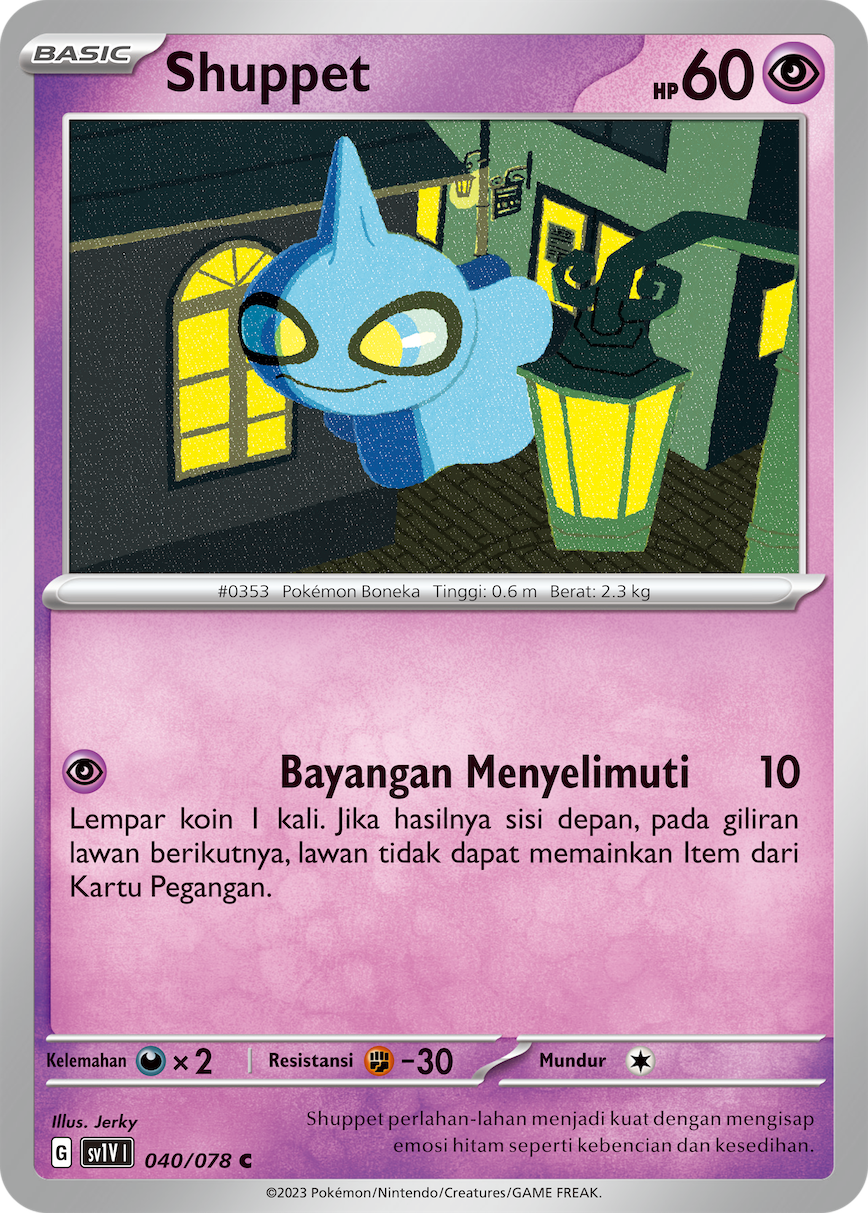 Shuppet 040 — Violet ex (Indonesian Pokémon TCG card)