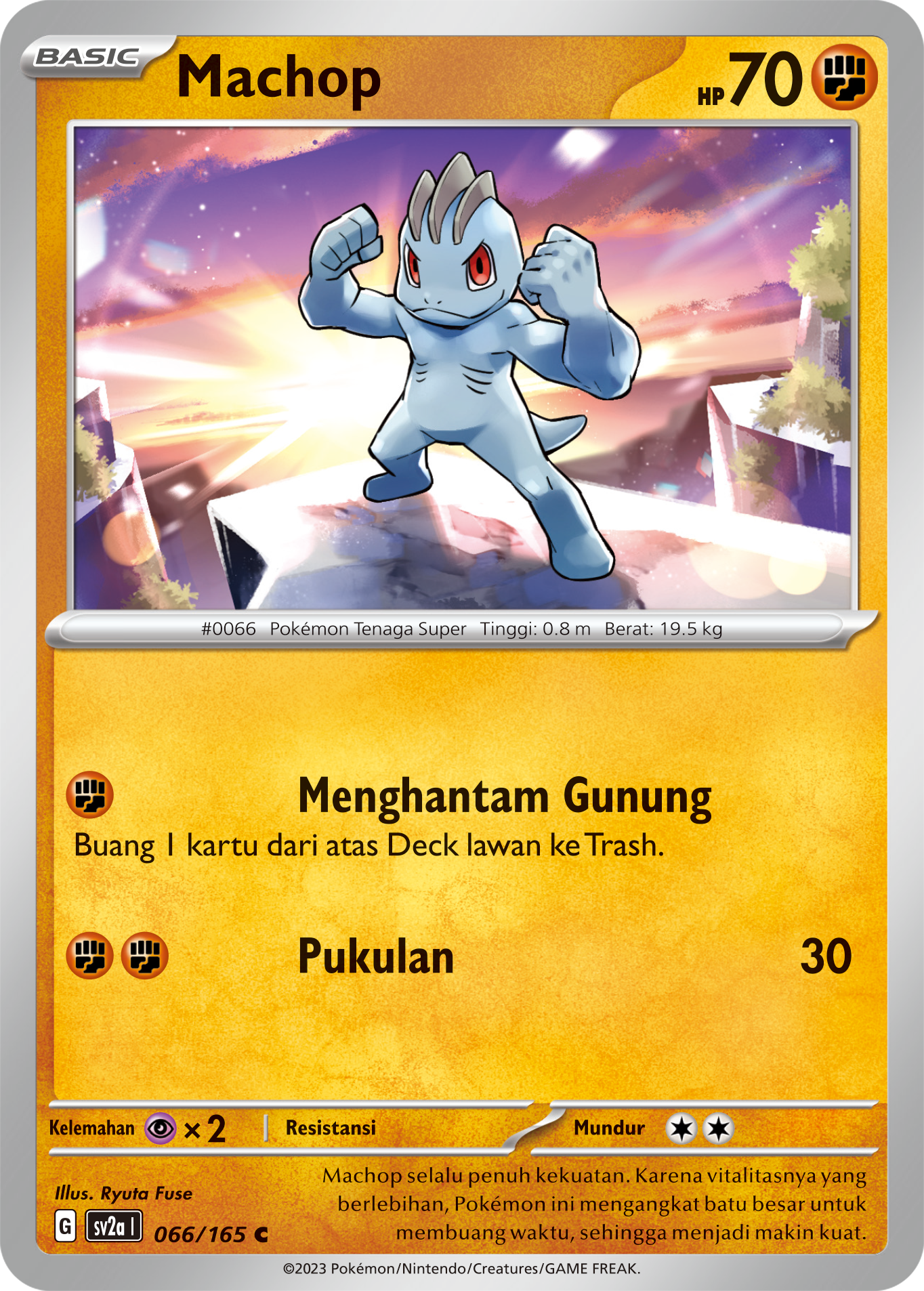Machop 066 — Kartu Pokémon 151 (Indonesian Pokémon TCG card)