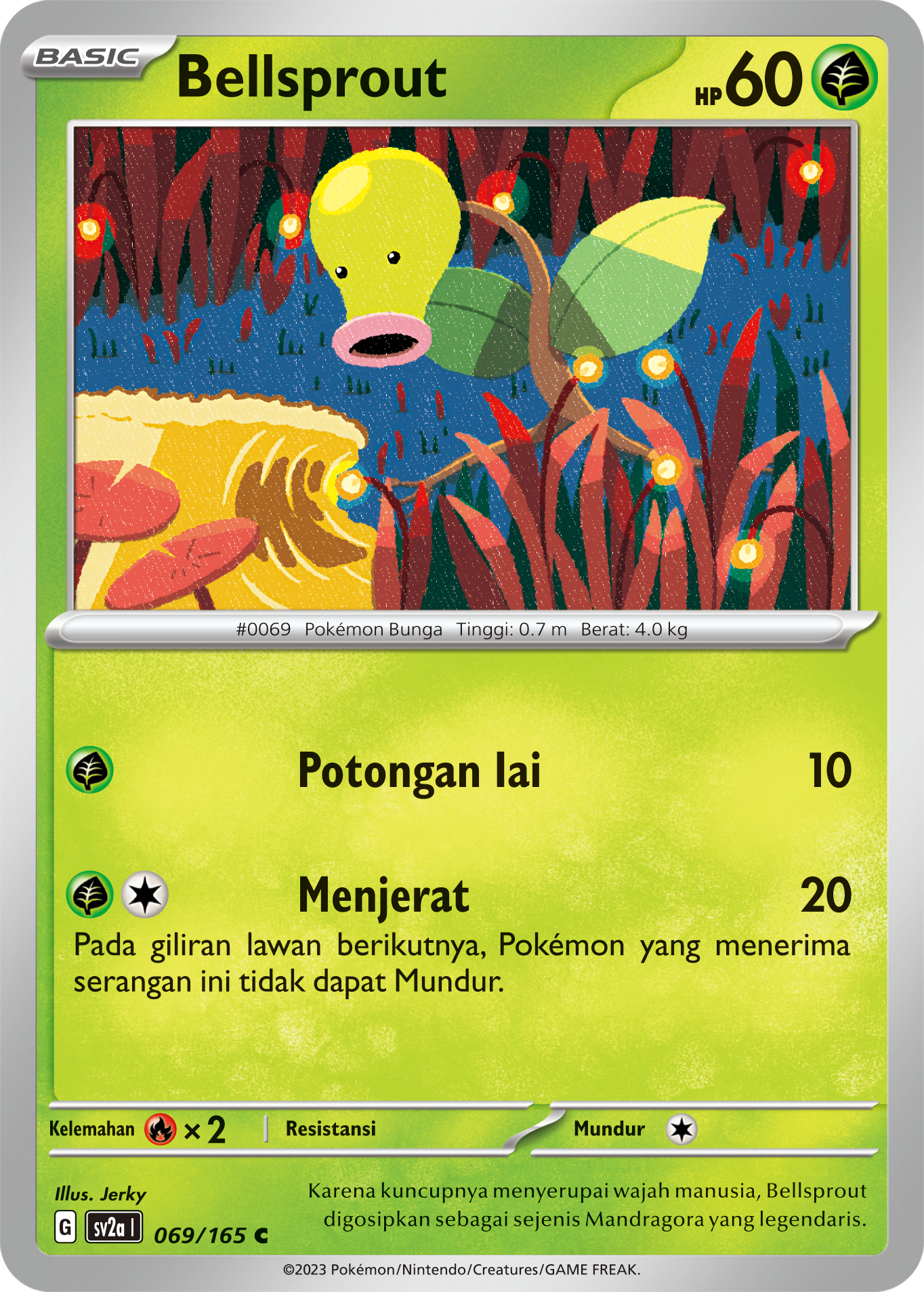 Bellsprout 069 — Kartu Pokémon 151 (Indonesian Pokémon TCG card)