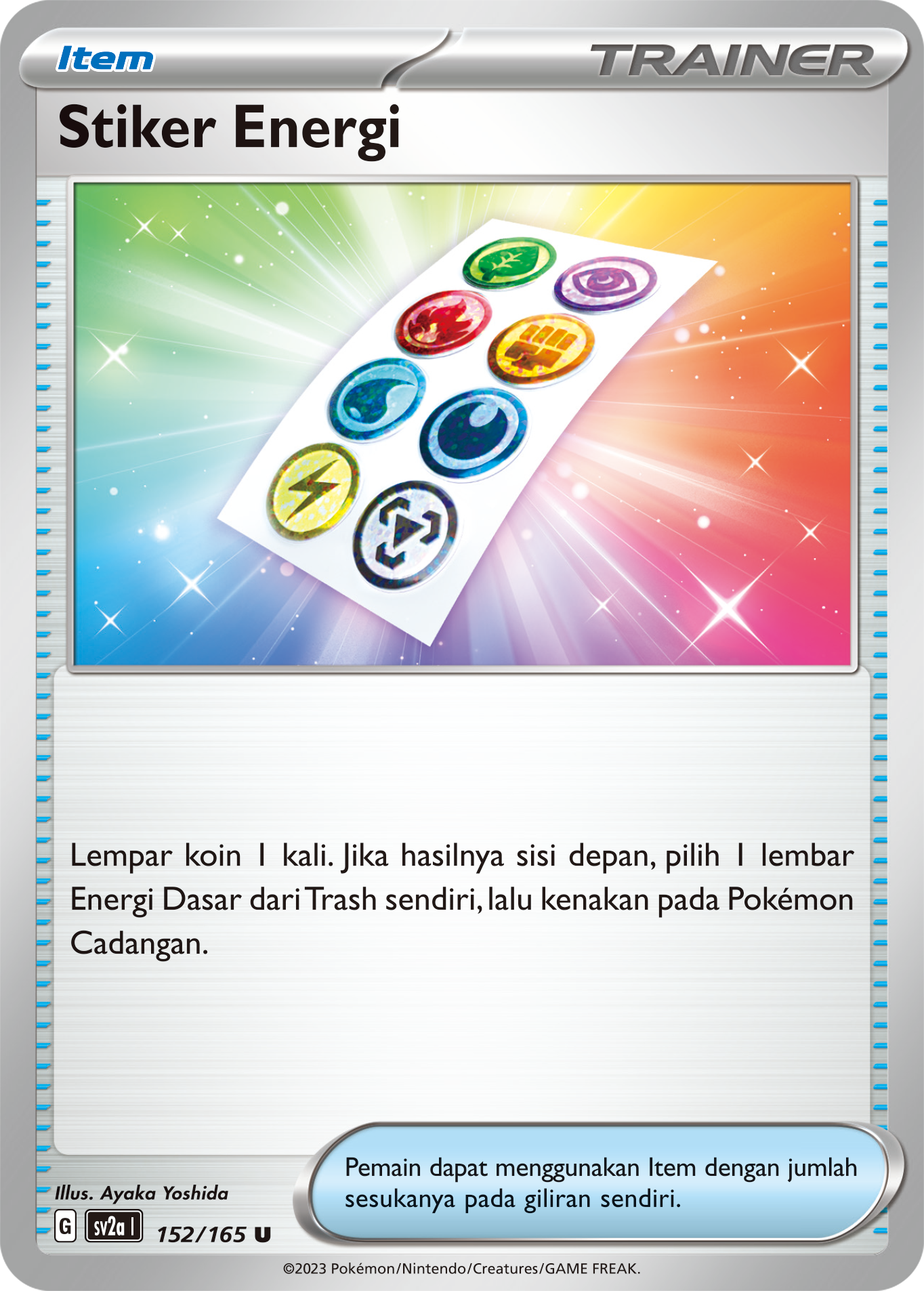Stiker Energi 152 — Kartu Pokémon 151 (Indonesian Pokémon TCG card)