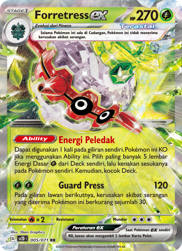 Forretress ex 005 — Letusan Tanah (Indonesian Pokémon TCG card)