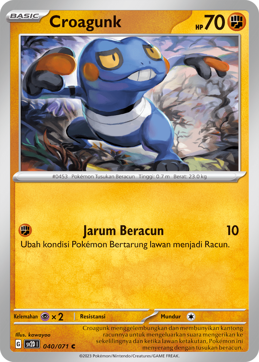 Croagunk 040 — Letusan Tanah (Indonesian Pokémon TCG card)