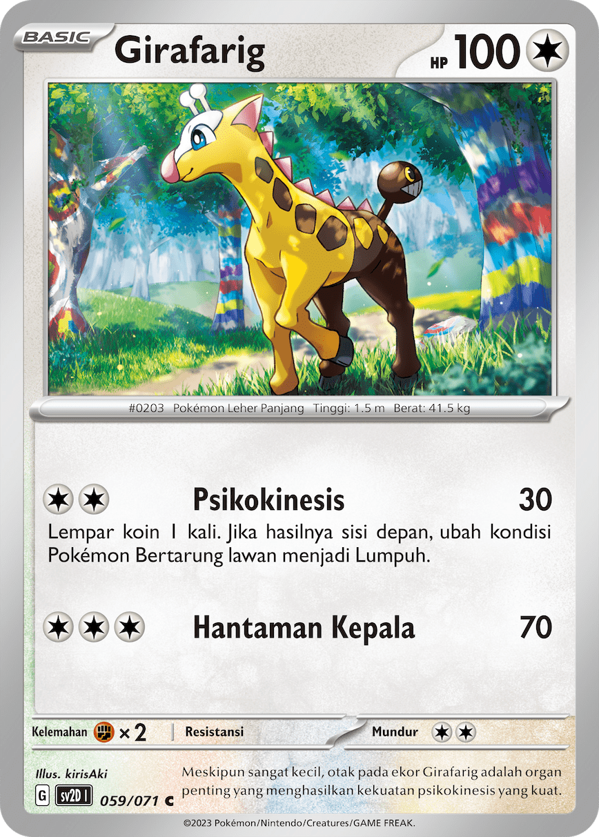 Girafarig 059 — Letusan Tanah (Indonesian Pokémon TCG card)