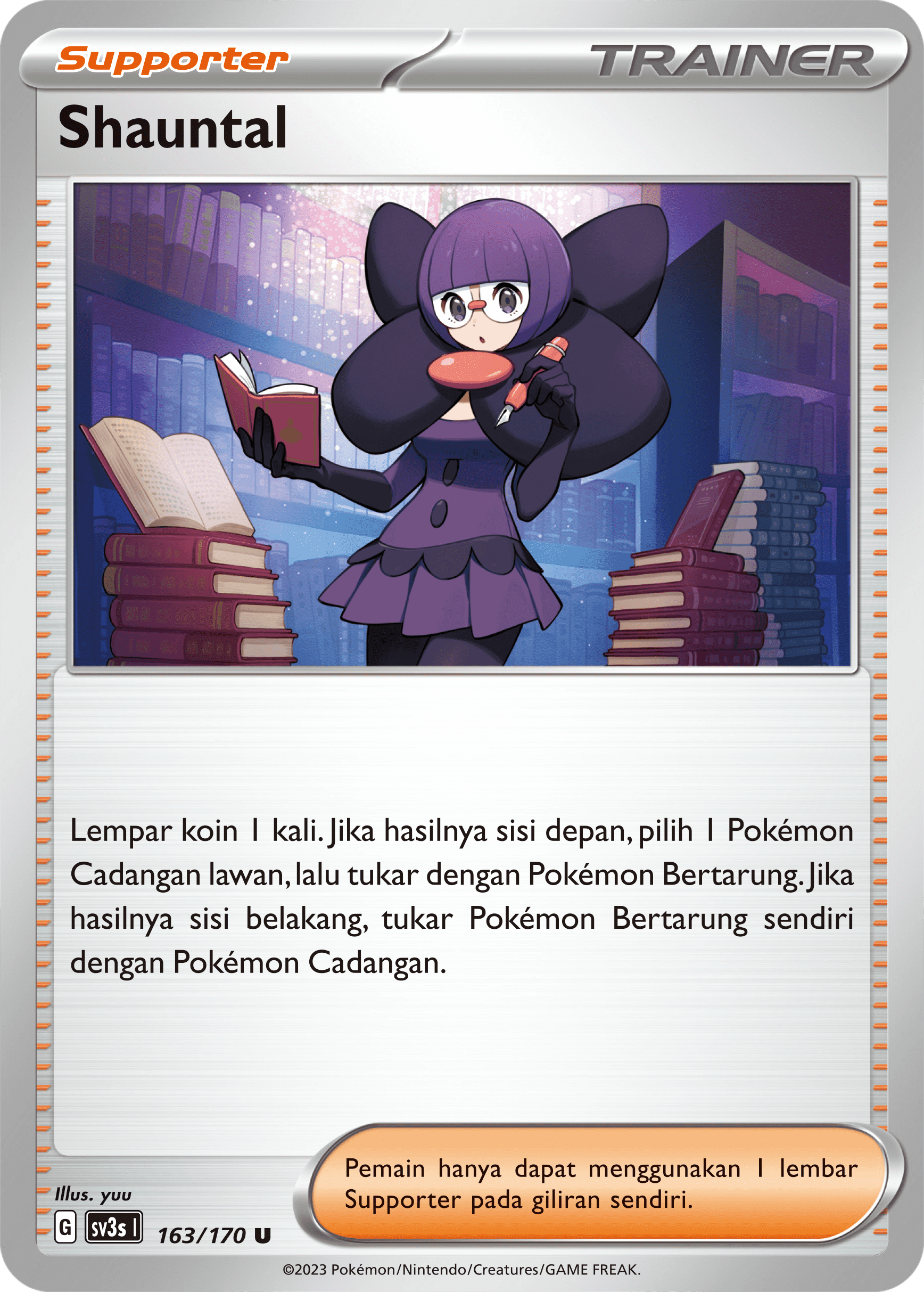 Shauntal 163 — Kilau Hitam (Indonesian Pokémon TCG card)