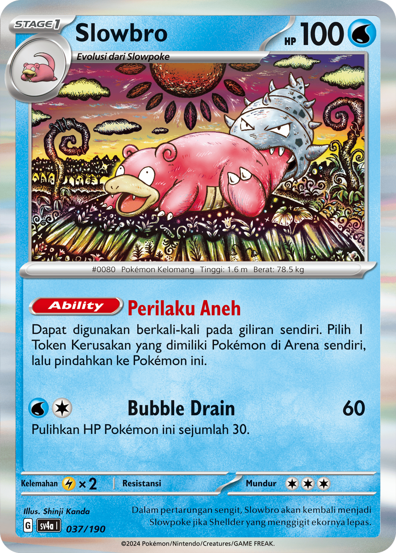 Slowbro 037 — Harta Berkilau ex (Indonesian Pokémon TCG card)