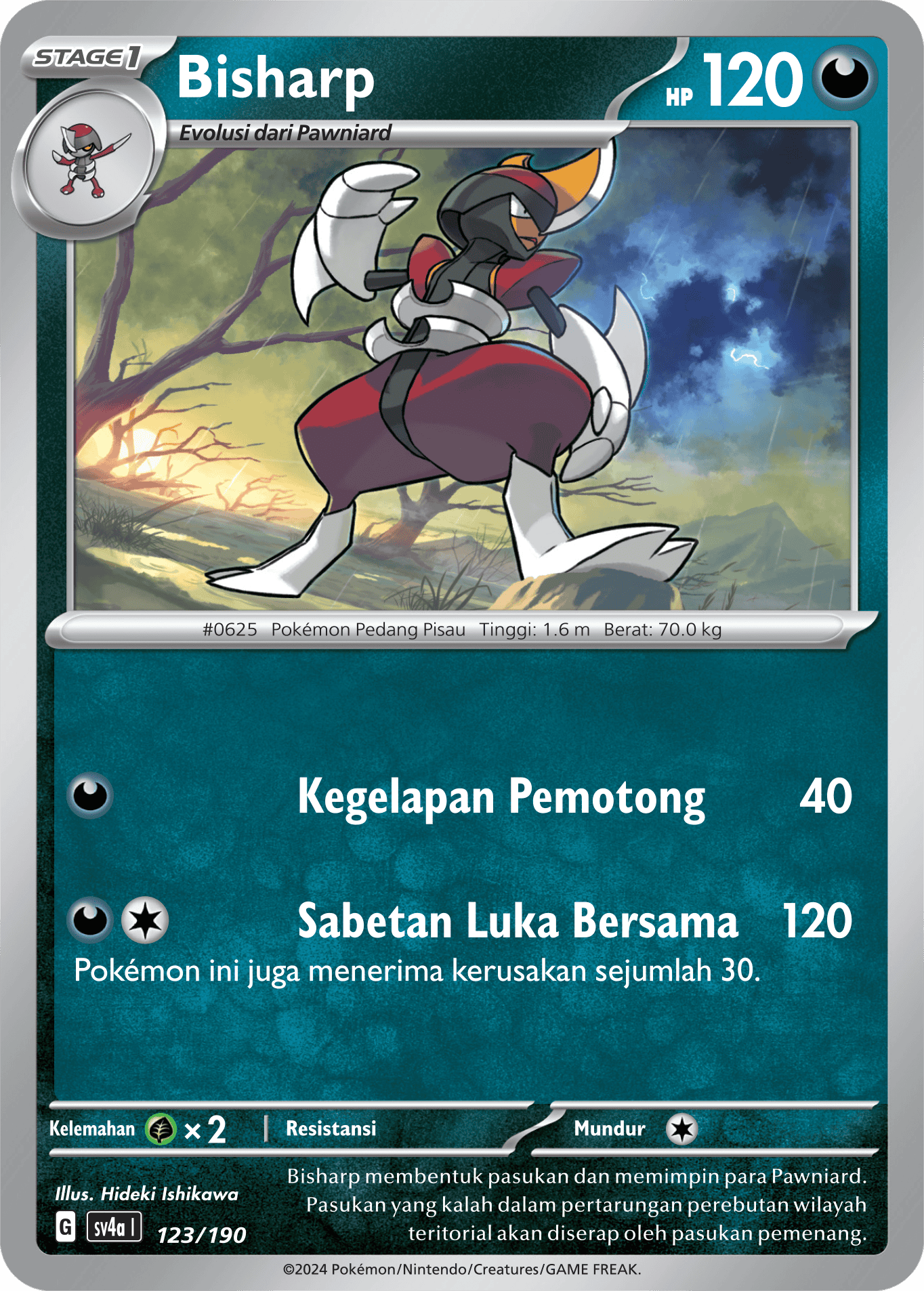 Bisharp 123 — Harta Berkilau ex (Indonesian Pokémon TCG card)