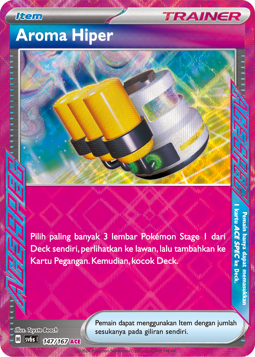 Aroma Hiper 147 — Topeng Transfigurasi (Indonesian Pokémon TCG card)