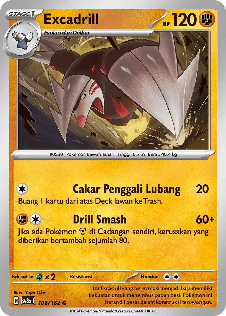Excadrill 106 (Indonesian Pokémon TCG card)