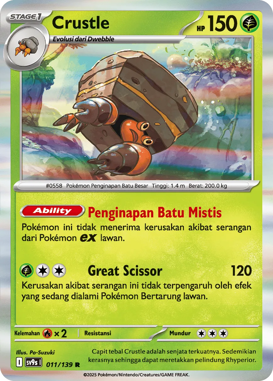 Crustle 011 — Ikatan Takdir (Indonesian Pokémon TCG card)