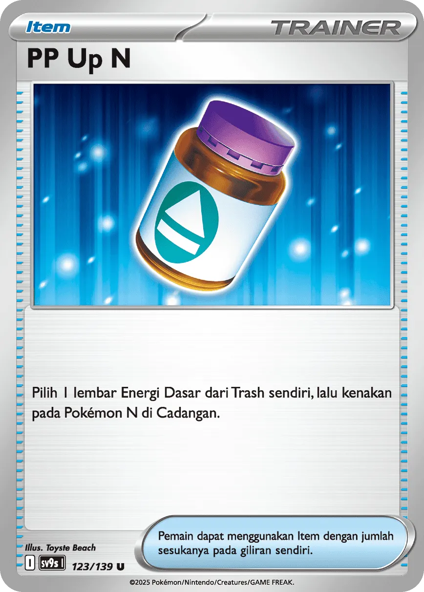 N's PP Up 123 — Ikatan Takdir (Indonesian Pokémon TCG card)