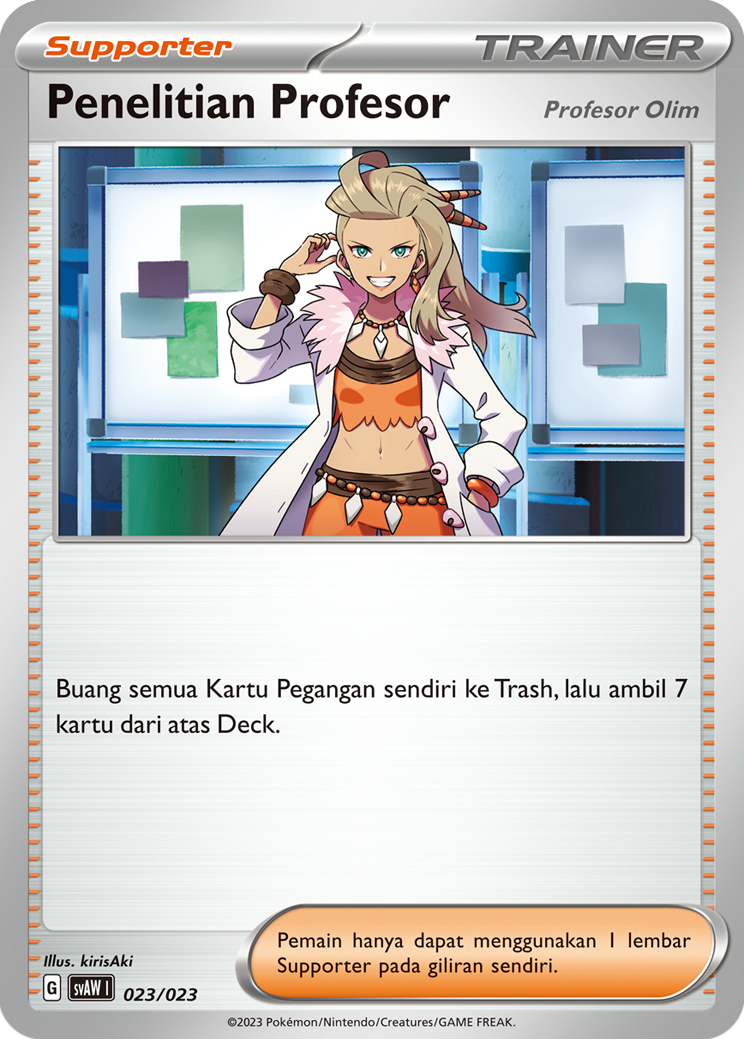 Penelitian Profesor (Profesor Olim) 023 — Quaxly & Mimikyu ex (Indonesian Pokémon TCG card)