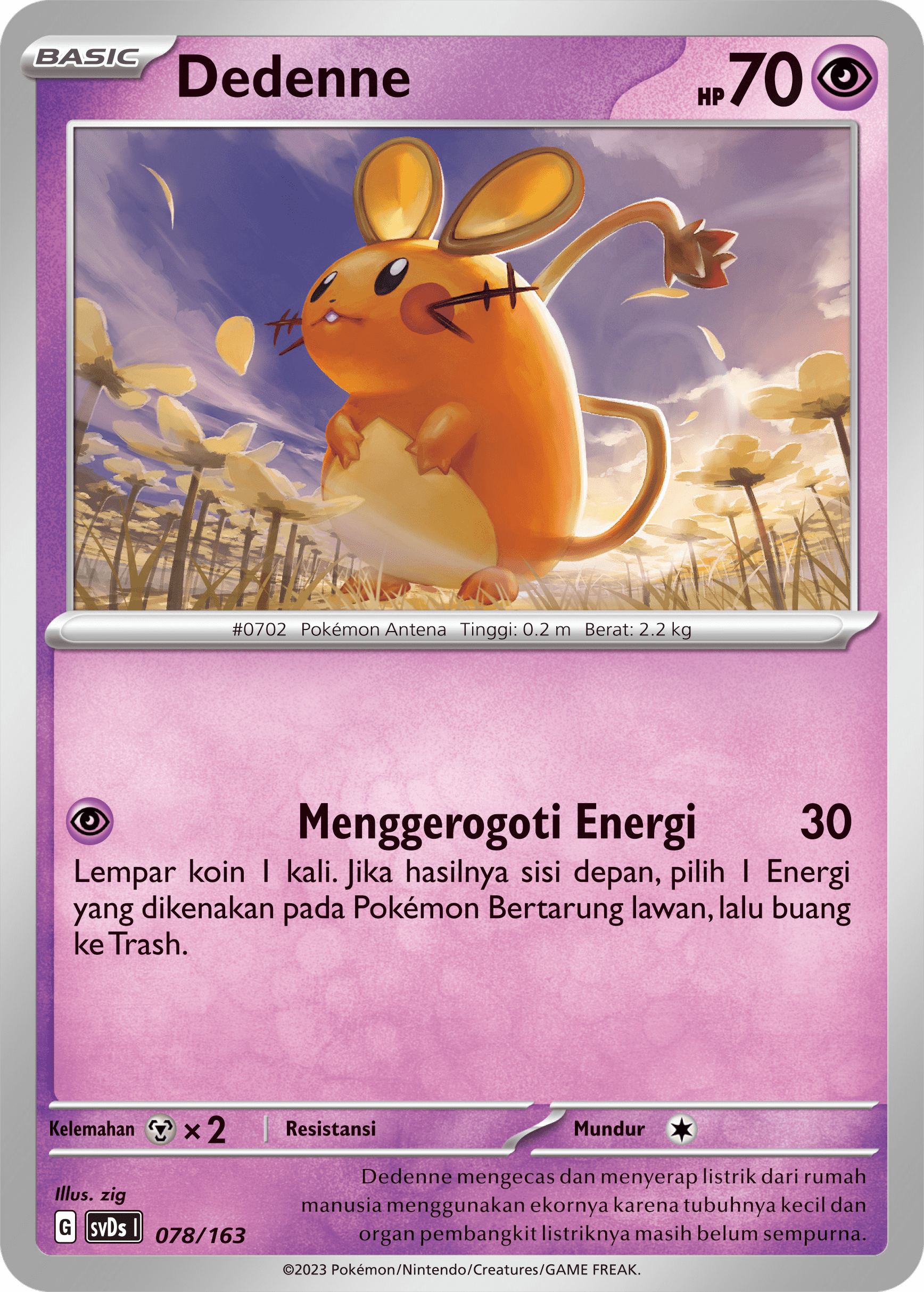 Dedenne 078 — Deck Ringkas ex (Indonesian Pokémon TCG card)