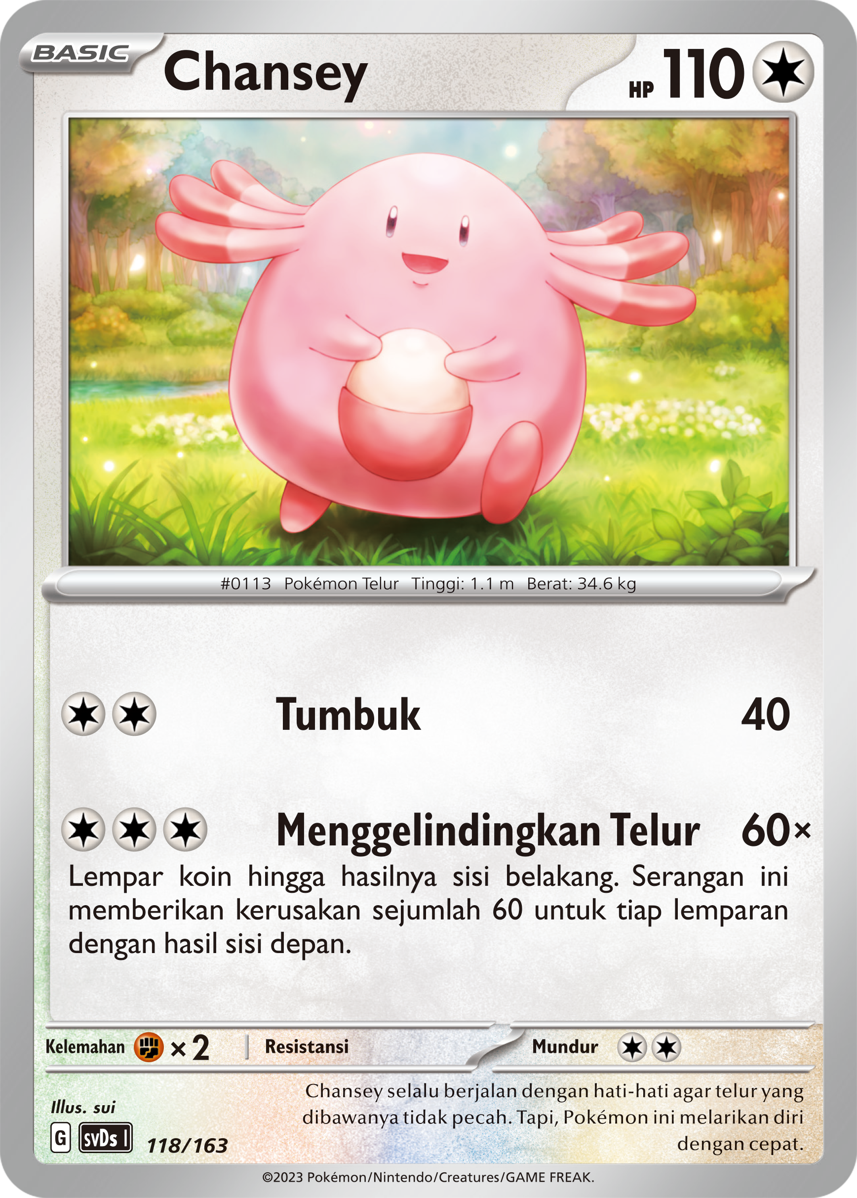 Chansey 118 — Deck Ringkas ex (Indonesian Pokémon TCG card)