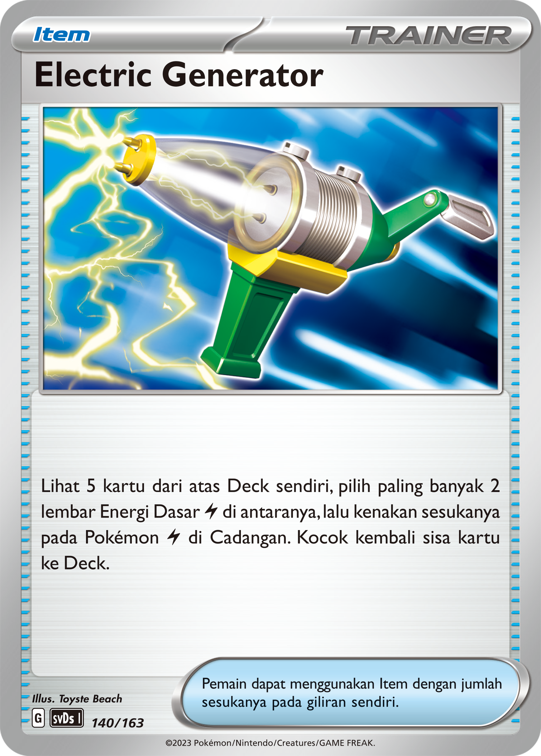 Electric Generator 140 — Deck Ringkas ex (Indonesian Pokémon TCG card)