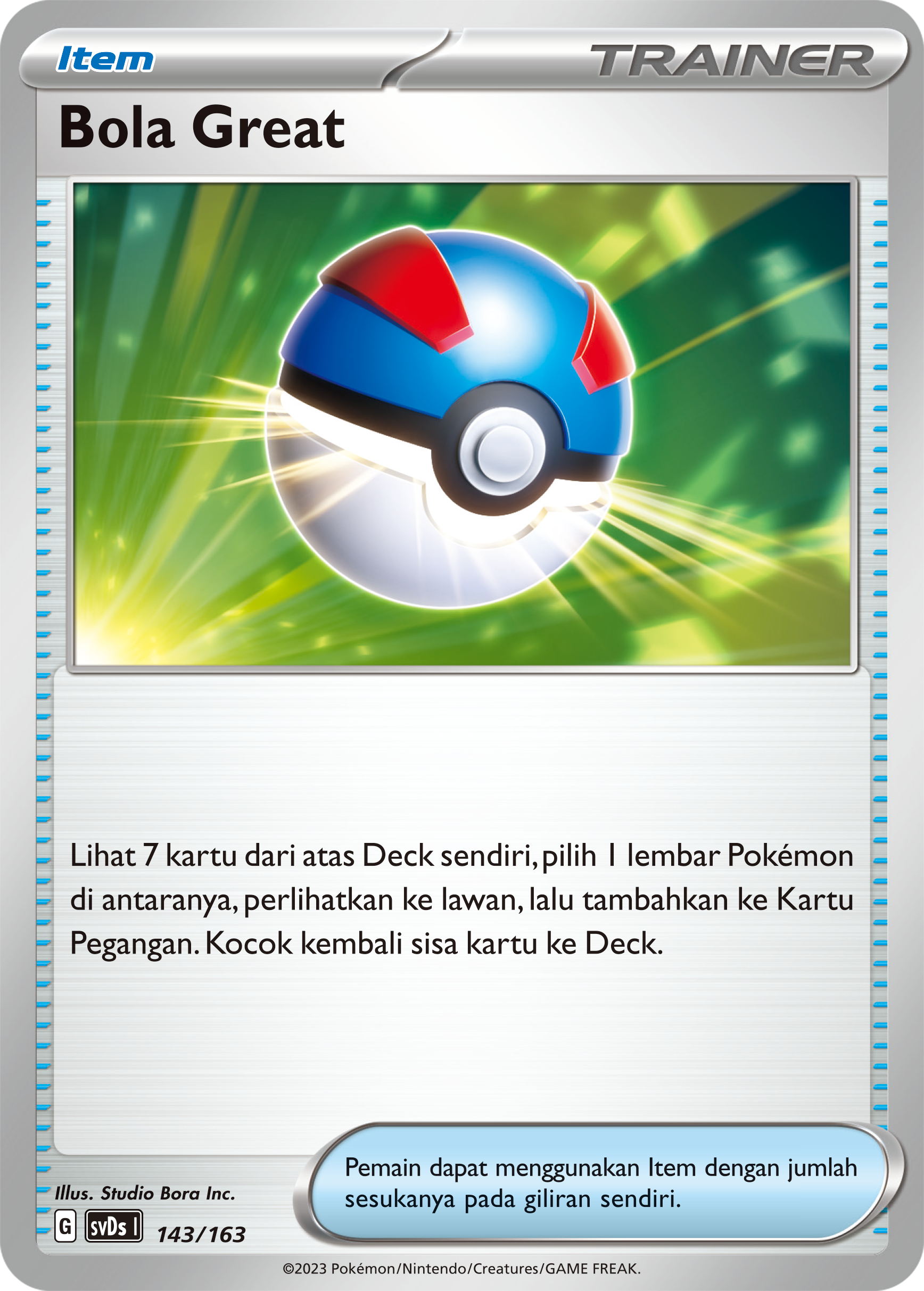 Bola Great 143 — Deck Ringkas ex (Indonesian Pokémon TCG card)