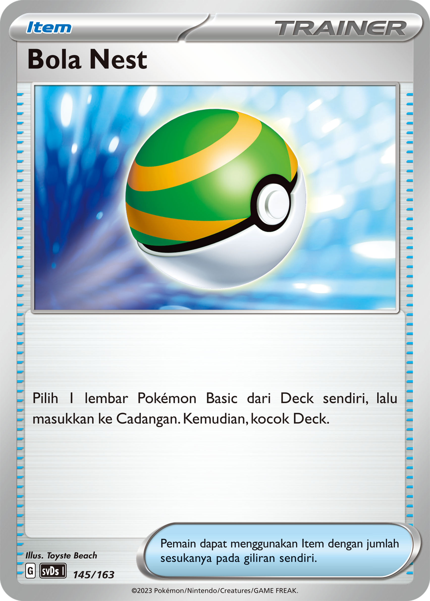 Bola Nest 145 — Deck Ringkas ex (Indonesian Pokémon TCG card)