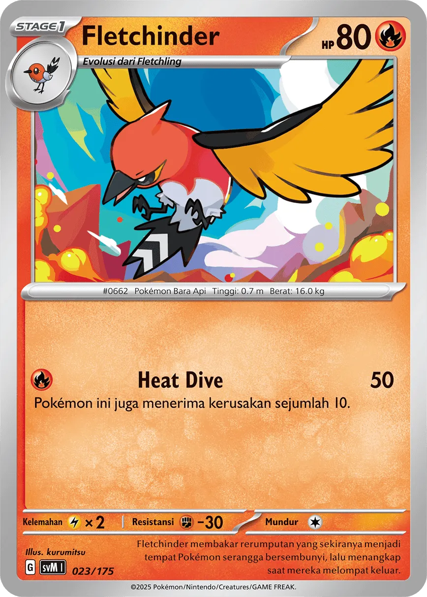Fletchinder 023 — Generations Starter Decks (Indonesian Pokémon TCG card)