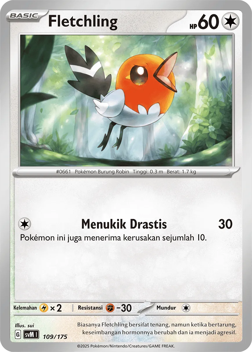 Fletchling 109 — Generations Starter Decks (Indonesian Pokémon TCG card)