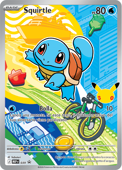 Squirtle 039 — Illustrazione Primi Compagni D’Avventura – Serie 1 (Italian Pokémon TCG card)