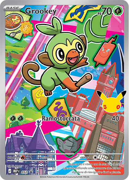 Grookey 052 — Illustrazione Primi Compagni D’Avventura – Serie 1 - 2 - 3 (Italian Pokémon TCG card)