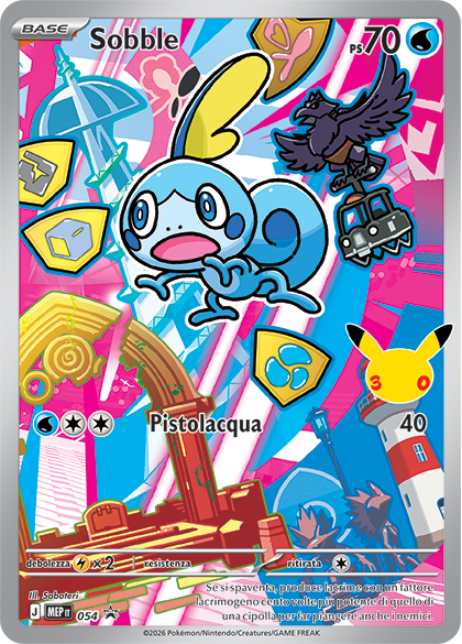 Sobble 054 — Illustrazione Primi Compagni D’Avventura – Serie 1 - 2 - 3 (Italian Pokémon TCG card)