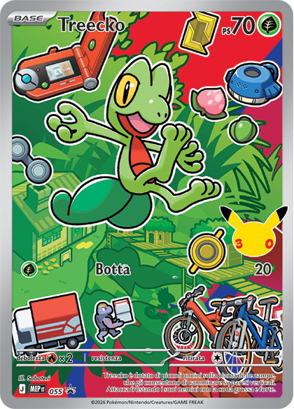 Treecko 055 — Illustrazione Primi Compagni D’Avventura – Serie 1 - 2 - 3 (Italian Pokémon TCG card)