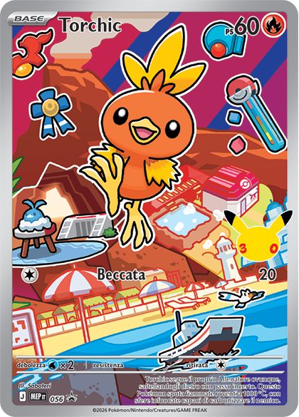 Torchic 056 — Illustrazione Primi Compagni D’Avventura – Serie 1 - 2 - 3 (Italian Pokémon TCG card)
