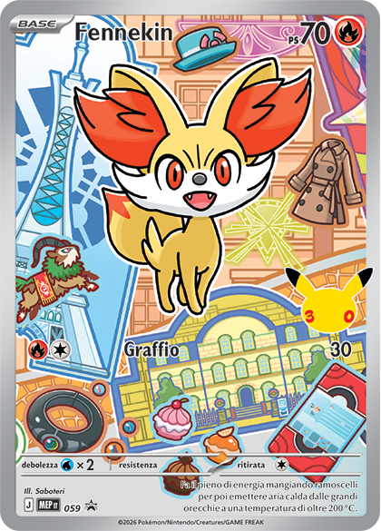 Fennekin 059 — Illustrazione Primi Compagni D’Avventura – Serie 1 - 2 - 3 (Italian Pokémon TCG card)