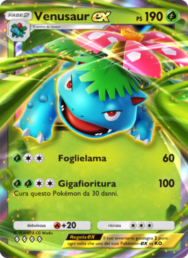 Venusaur-ex 004/286 — Geni Supremi (Italian Pokémon TCG card)