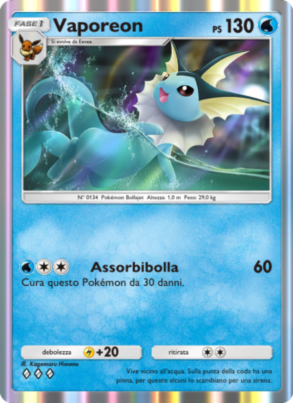 Vaporeon 080/286 — Geni Supremi (Italian Pokémon TCG card)