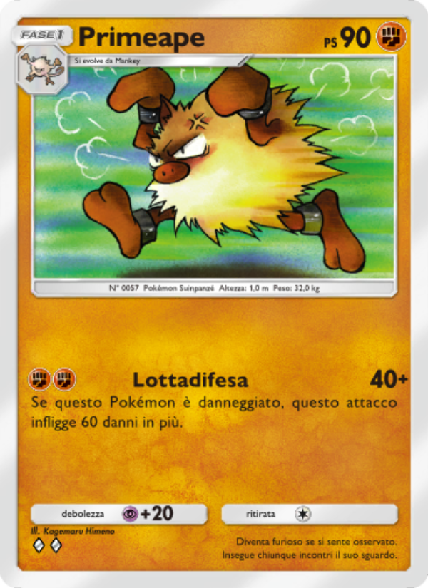 Primeape 142/286 — Geni Supremi (Italian Pokémon TCG card)