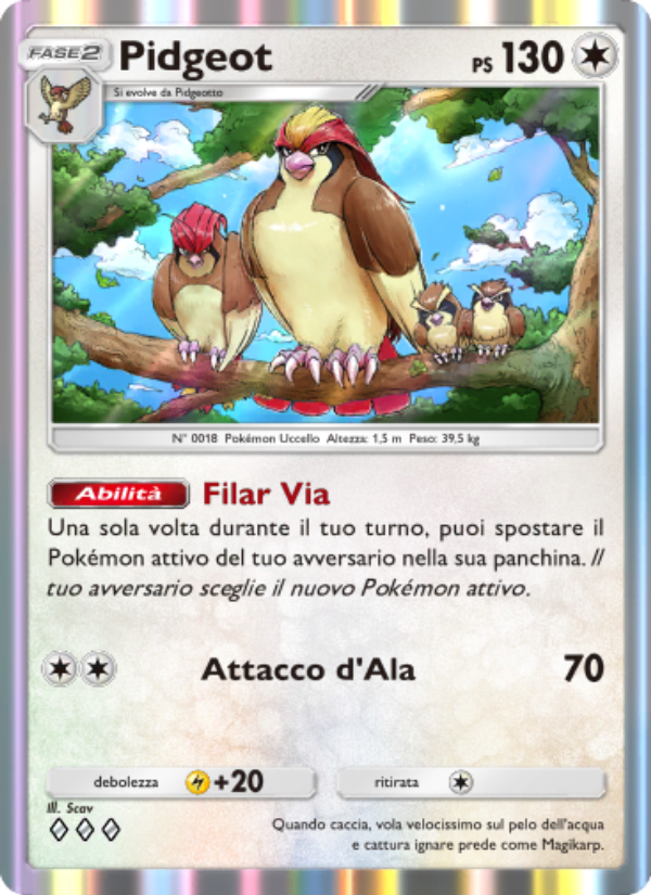 Pidgeot 188/286 — Geni Supremi (Italian Pokémon TCG card)