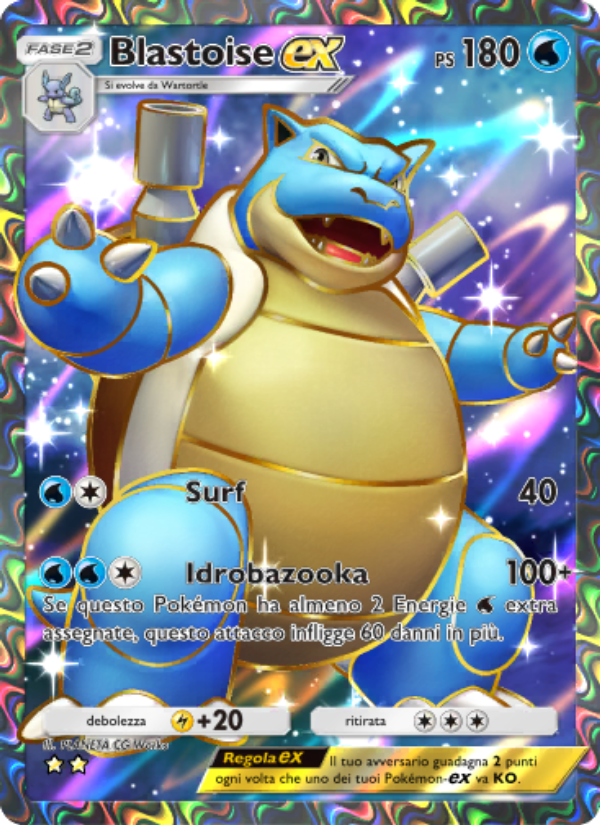 Blastoise-ex 256/286 — Geni Supremi (Italian Pokémon TCG card)