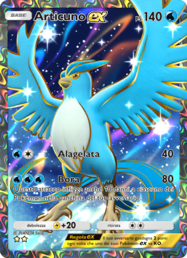 Articuno-ex 258/286 — Geni Supremi (Italian Pokémon TCG card)