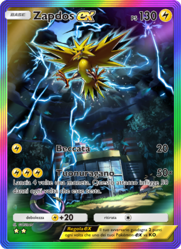 Zapdos-ex 276/286 — Geni Supremi (Italian Pokémon TCG card)