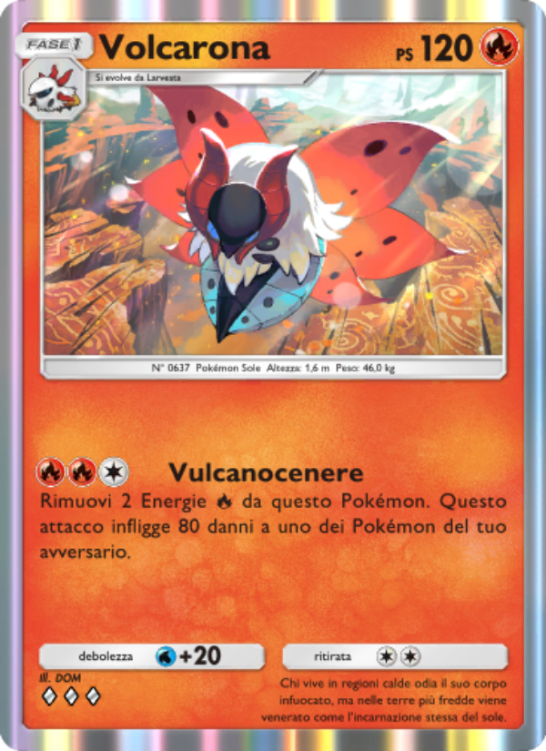 Volcarona 014/86 — L'Isola Misteriosa (Italian Pokémon TCG card)