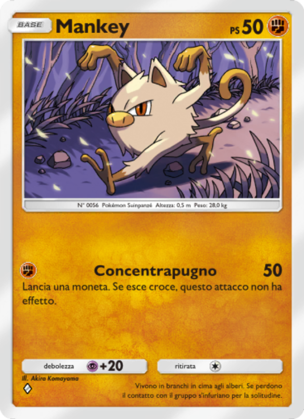 Mankey 041/86 — L'Isola Misteriosa (Italian Pokémon TCG card)